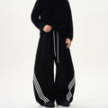 Elastic Waist Striped Wide Leg Sweatpants