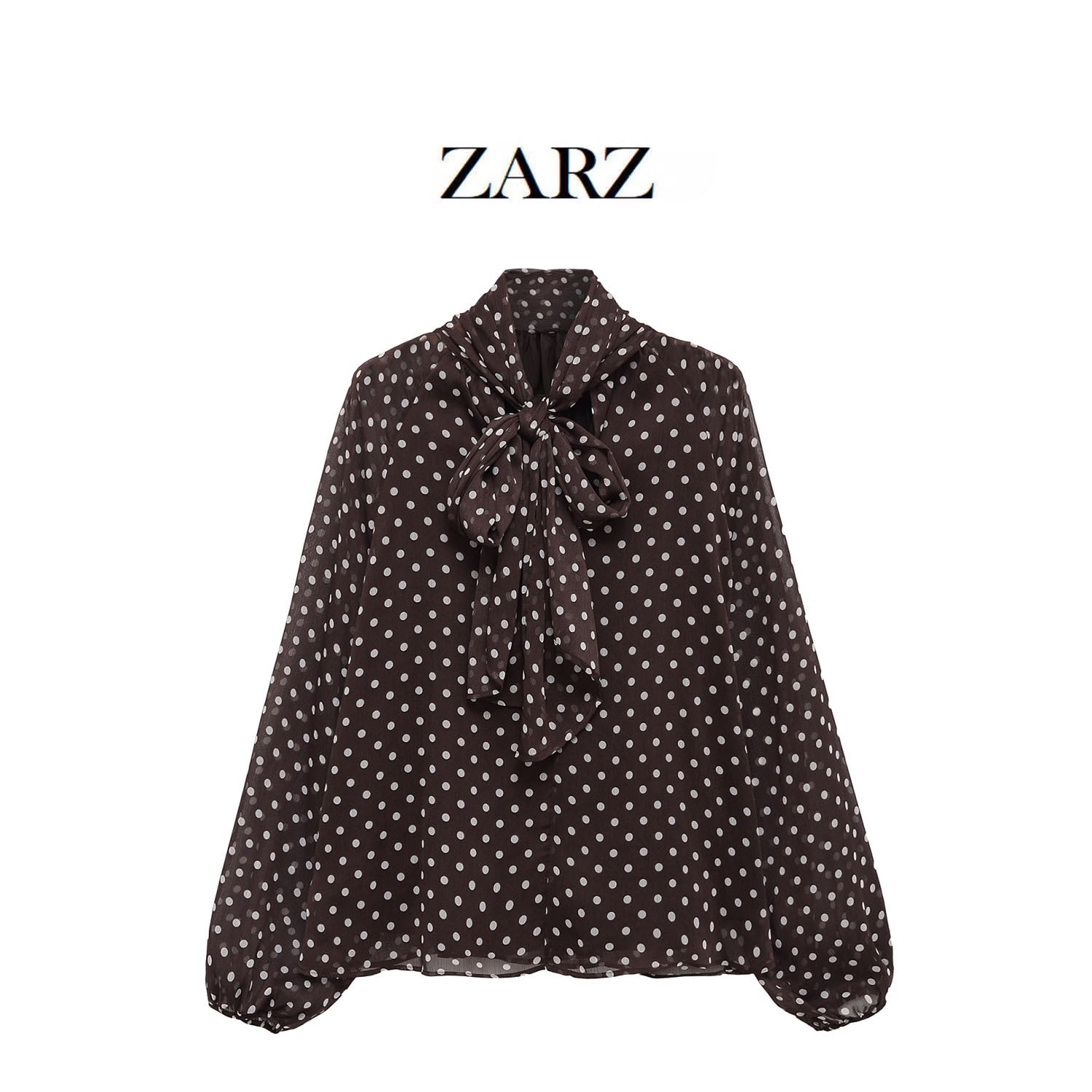 Zarz Womens Bow Polka Dot Shirt