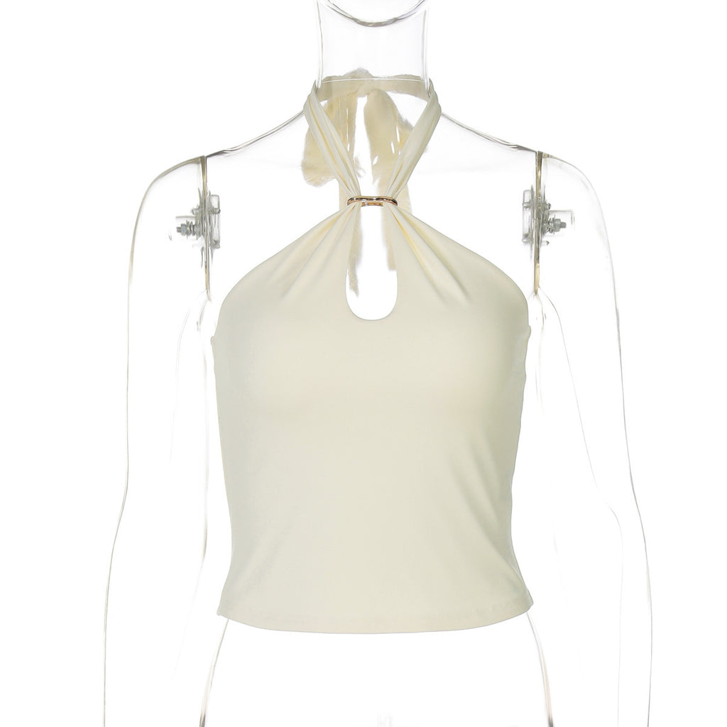 Womens Lace-Up Sleeveless Top