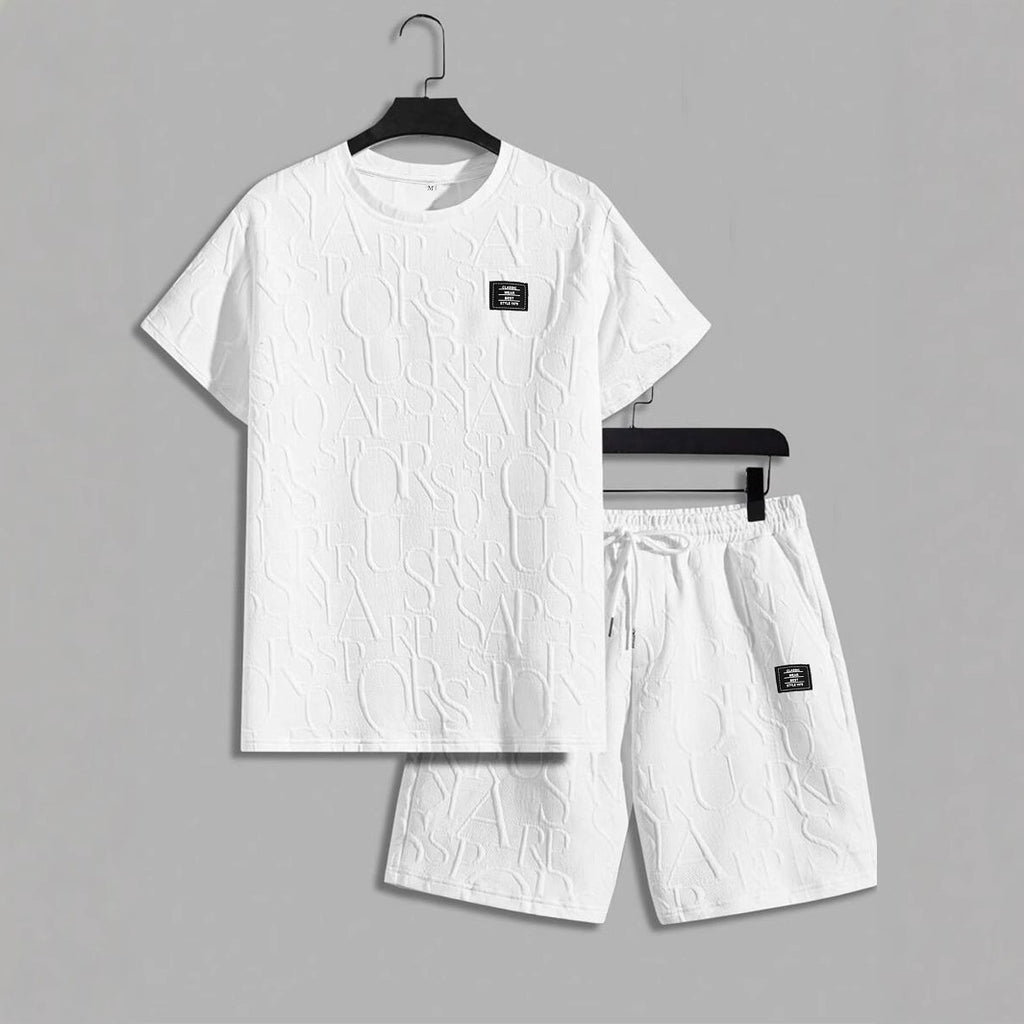 Jacquard Short-sleeved suit Knitted Men