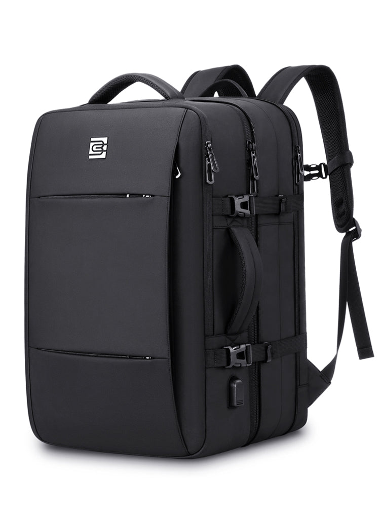 Square travel backpack for men