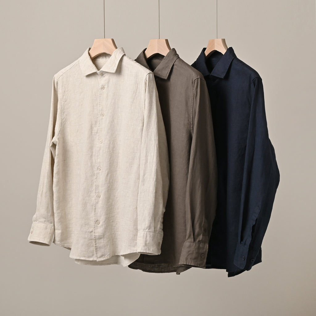 Men's Long-Sleeved Lapel Shirts
