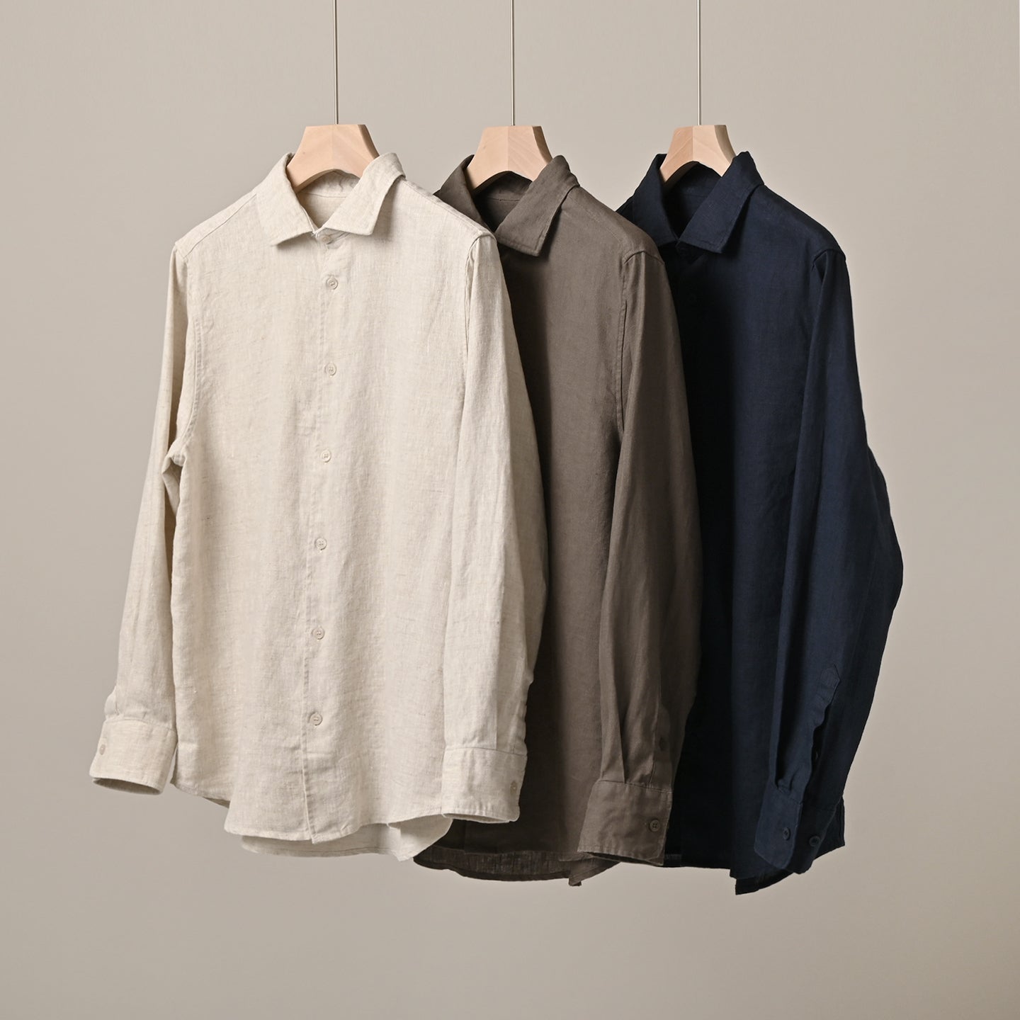 Men's Long-Sleeved Lapel Shirts