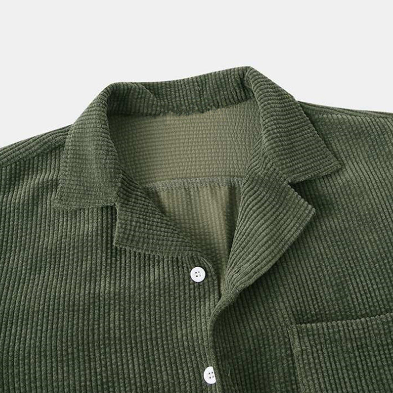 Mens Corduroy Short Sleeve Shirt and Shorts