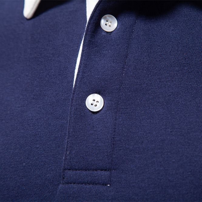 Mens Long Sleeve Polo Shirt Casual Cotton Top