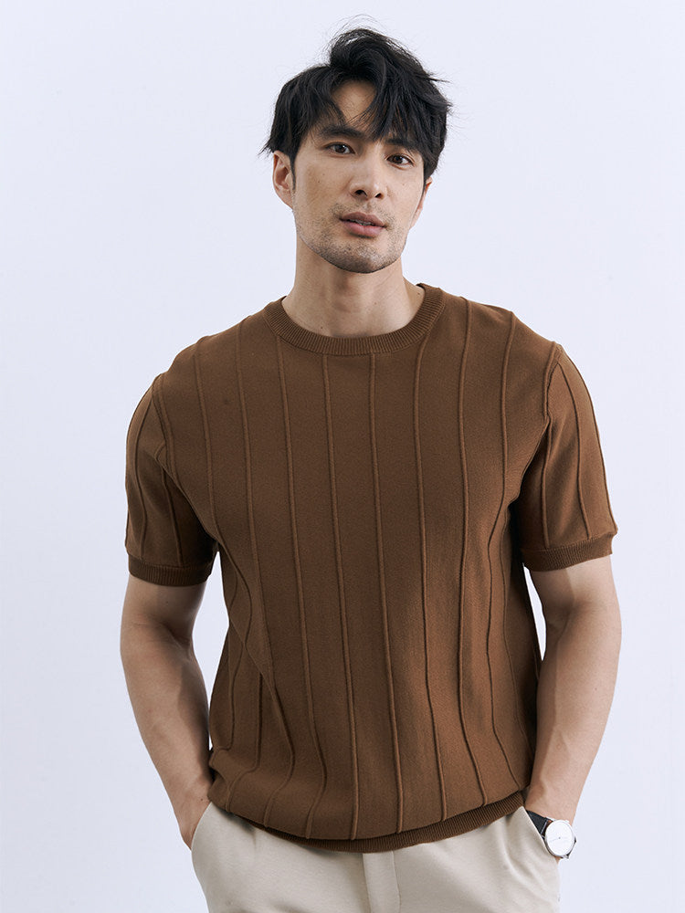 Mens Casual Short Sleeve Knit T-Shirt