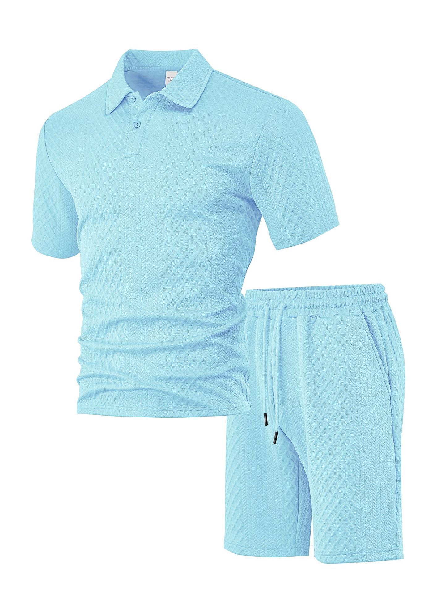 Mens Summer Jacquard Polo Shirt