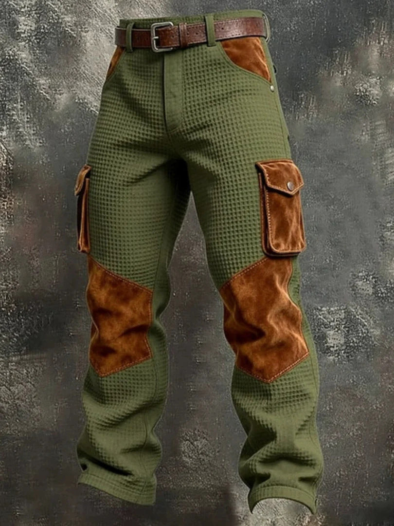 Retro Cargo Pants Men Straight Leg Trousers