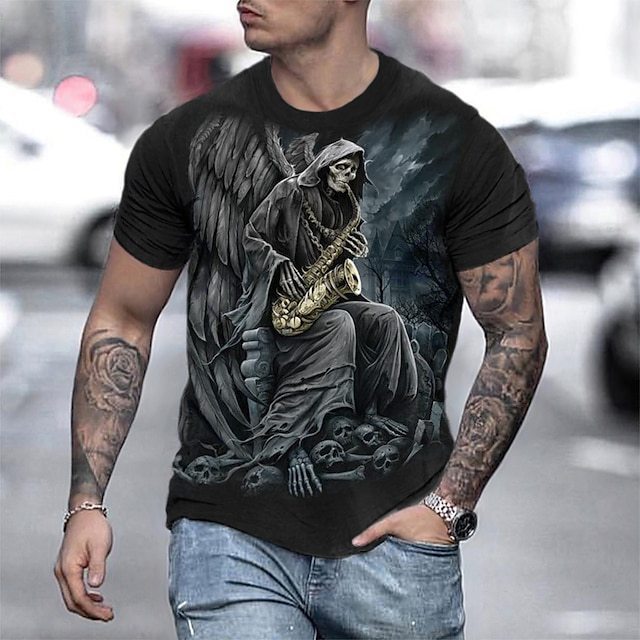 Skull Print Mens T-shirt