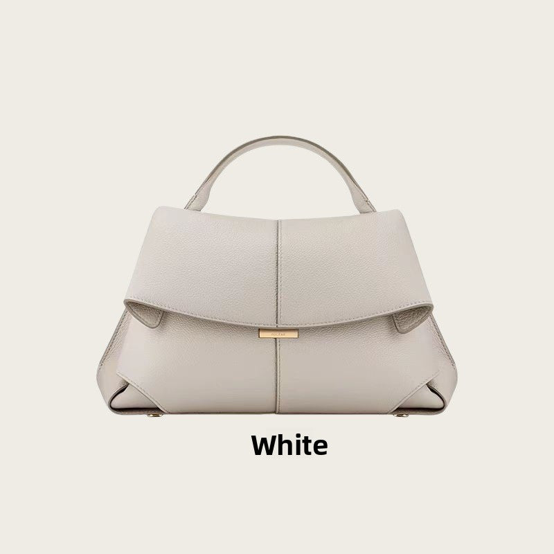 Polene Smile Pleated Genuine Leather Crossbody Bag