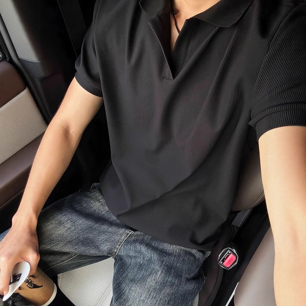 Mens Seagull Collar Polo Shirt