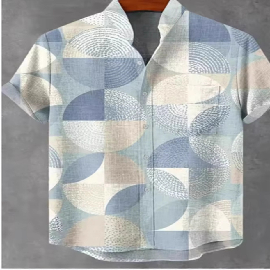 Mens Classic Striped Linen Shirt
