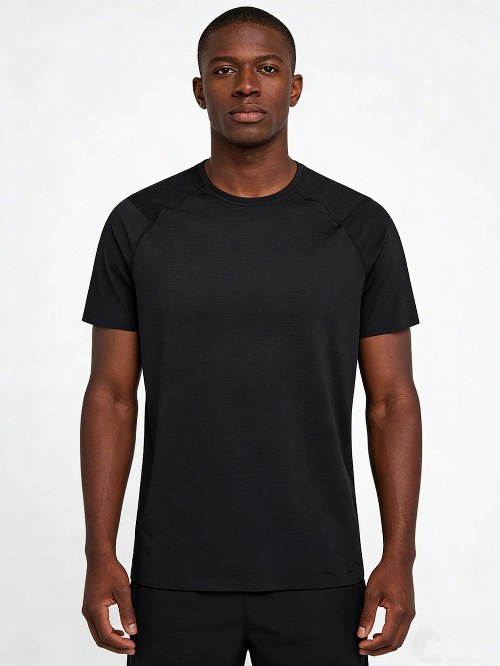 Summer T-Shirt Short-Sleeved Men's Seamless Ice Silk Breathable Quick-Drying Sun Protection Anti-Un Pure Color Youth Sports Round Neck T-Shirt for Men
