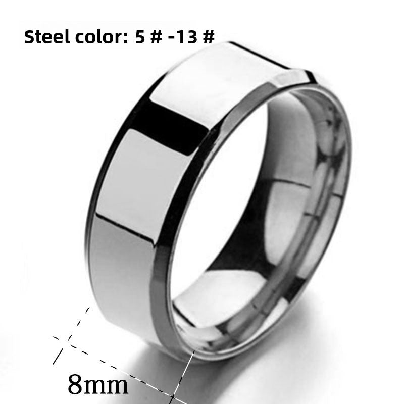 Mirror Polished Titanium Steel Ring for Men and Women