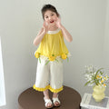 Girls Floral Halter Top and Flared Pants