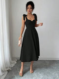 Lace-up Waist-cinching Maxi Dress