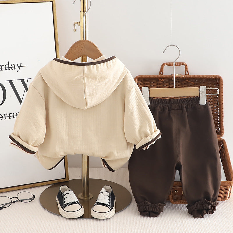 Boys Hooded Three-Piece Cotton Outfit