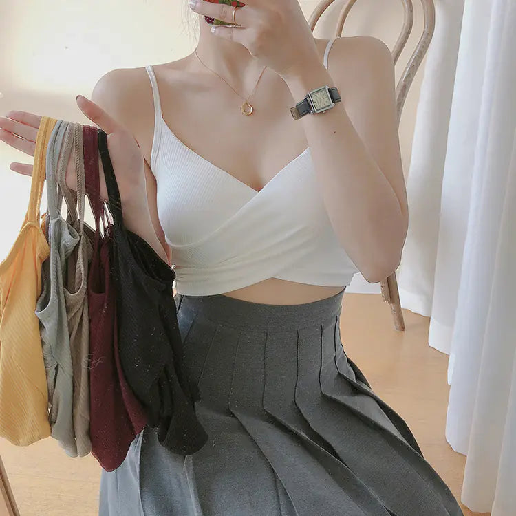 Summer Women's Casual Slim Fit Sleeveless Top and Vest