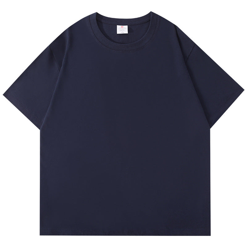 Pure Cotton Short-Sleeve T-Shirt for Men, Summer Loose Half-Sleeve Solid Color Everyday Retro Casual Base Shirt, Fashionable Style