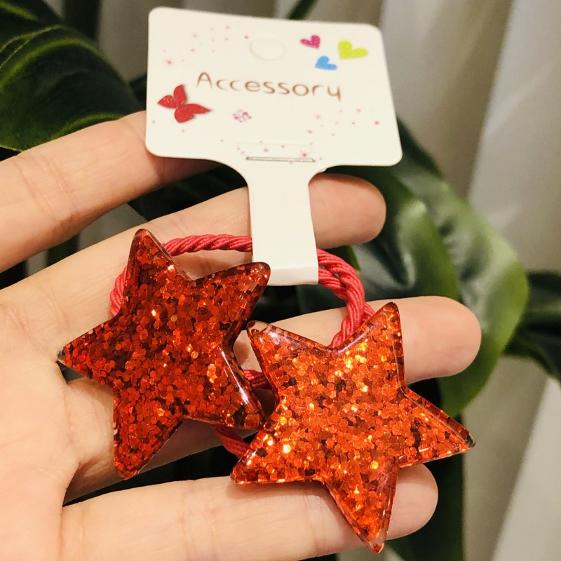Dreamy Glitter Star Moon Girls Hair Tie
