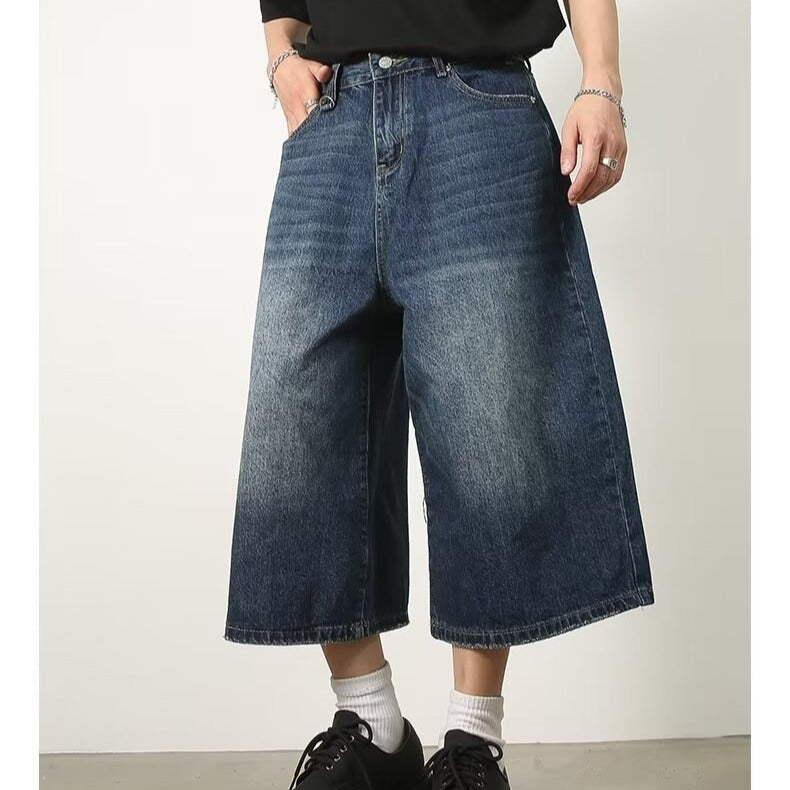 Vintage Straight Denim Shorts for Men