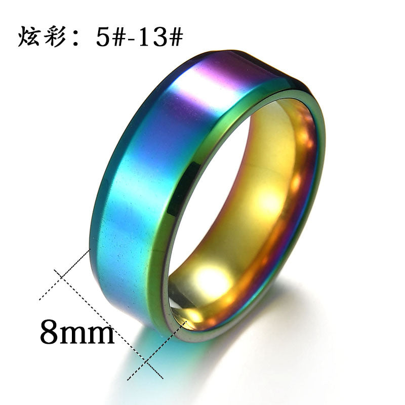 Mirror Polished Titanium Steel Ring for Men and Women