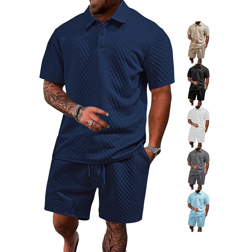 Mens Summer Jacquard Polo Shirt