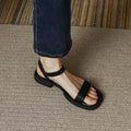 Women Retro Strapped Sandals Low Heel Comfortable Flats