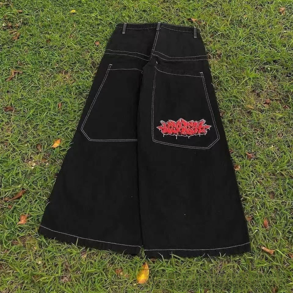 Y2k Gradient Loose Straight Denim Jeans for Men and Women