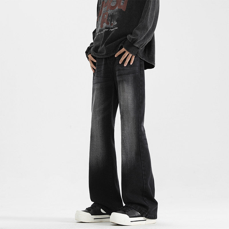 Mens Flared Denim Jeans Retro Casual Bell Bottoms