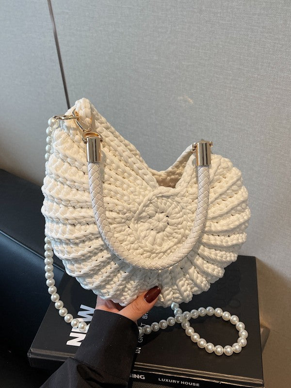 Handmade Woven Shell Design Shoulder Bag