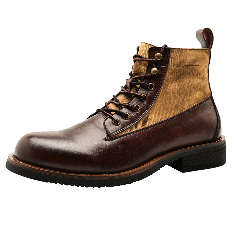 Retro Leather Ankle Boots for Men