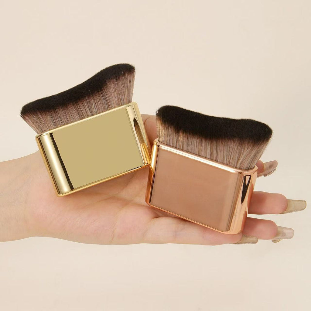 Wave-shaped makeup brush foundation contouring cream applicator