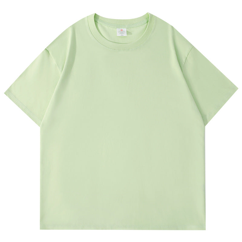 Pure Cotton Short-Sleeve T-Shirt for Men, Summer Loose Half-Sleeve Solid Color Everyday Retro Casual Base Shirt, Fashionable Style