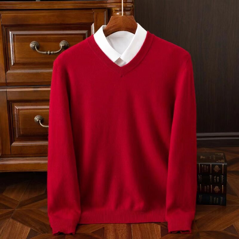 Mens Pure Wool Knit Sweater