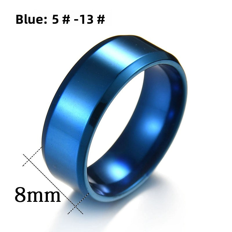 Mirror Polished Titanium Steel Ring for Men and Women