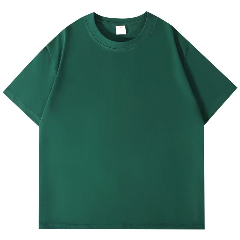Pure Cotton Short-Sleeve T-Shirt for Men, Summer Loose Half-Sleeve Solid Color Everyday Retro Casual Base Shirt, Fashionable Style