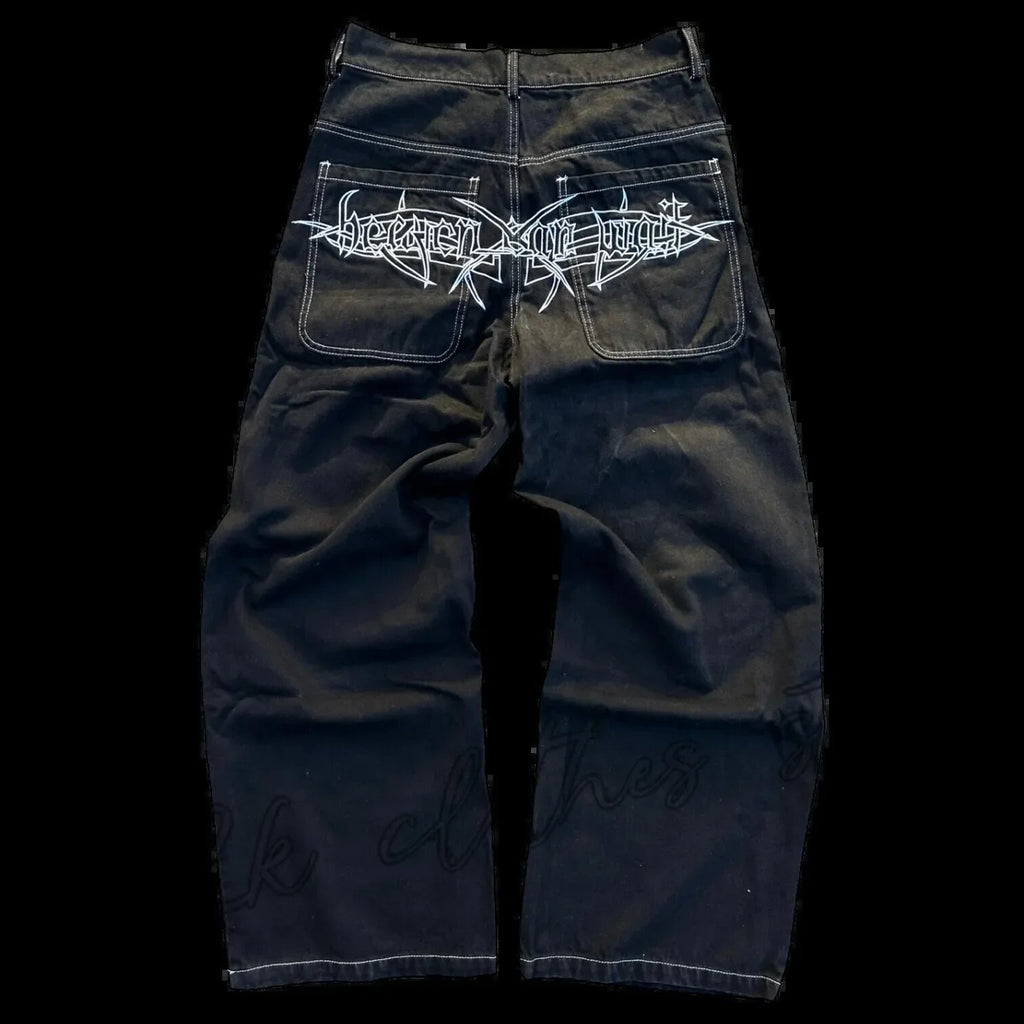 Men's Embroidered Straight Leg Jeans
