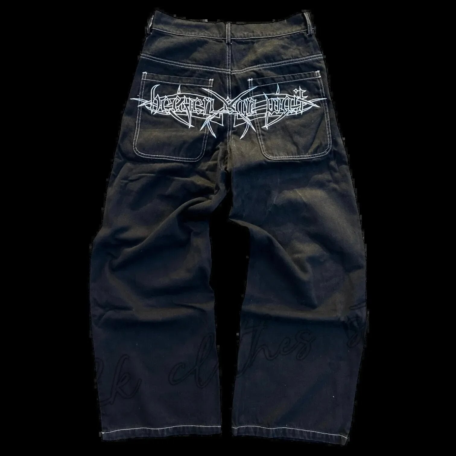 Men's Embroidered Straight Leg Jeans