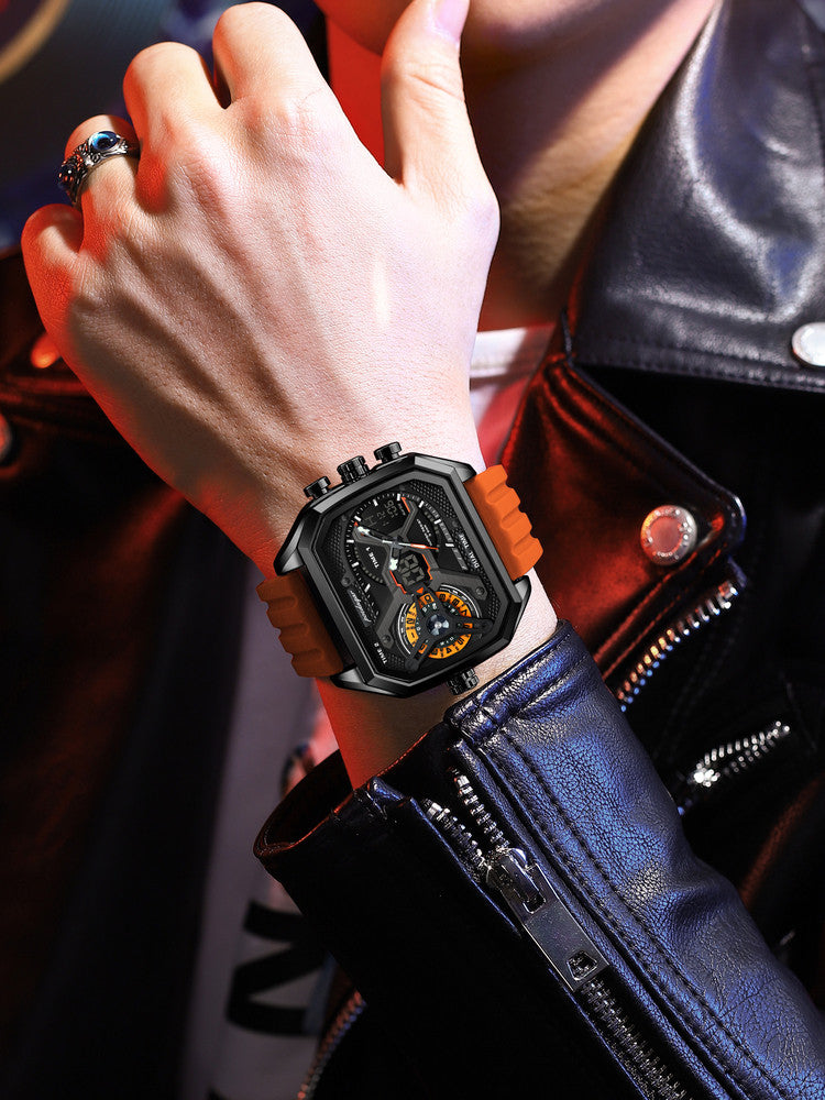 Dual Display Luminous Waterproof Mens Watch