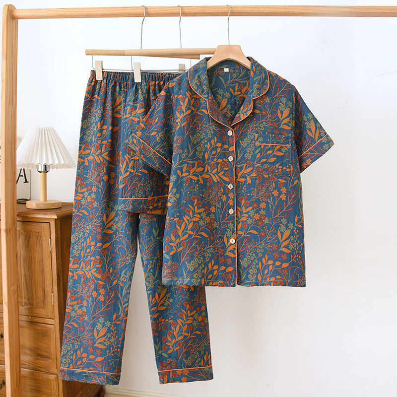 Pure Cotton Yarn-Dyed Jacquard Womens Pajama