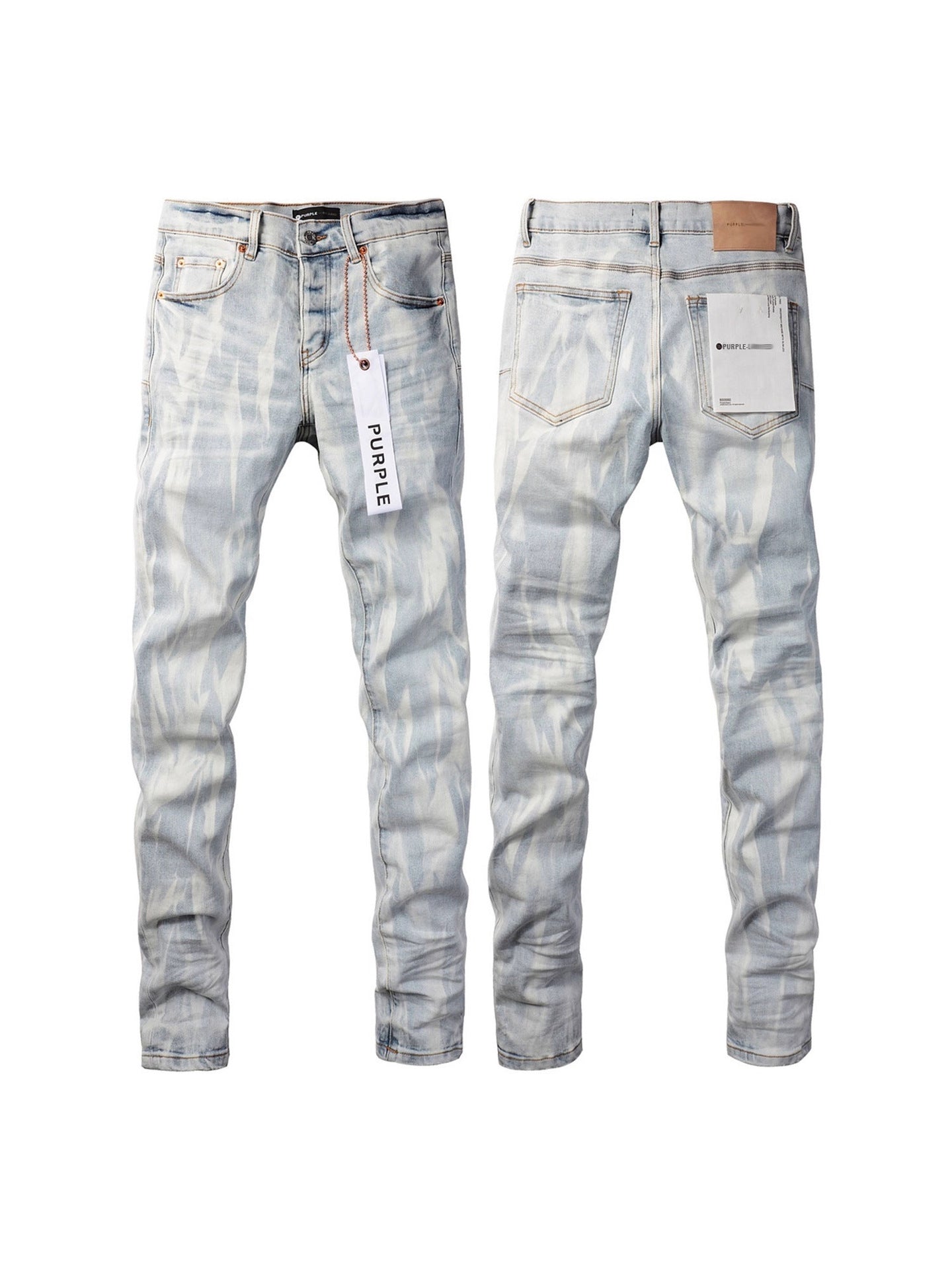 Mens Distressed Denim Jeans with Embroidery