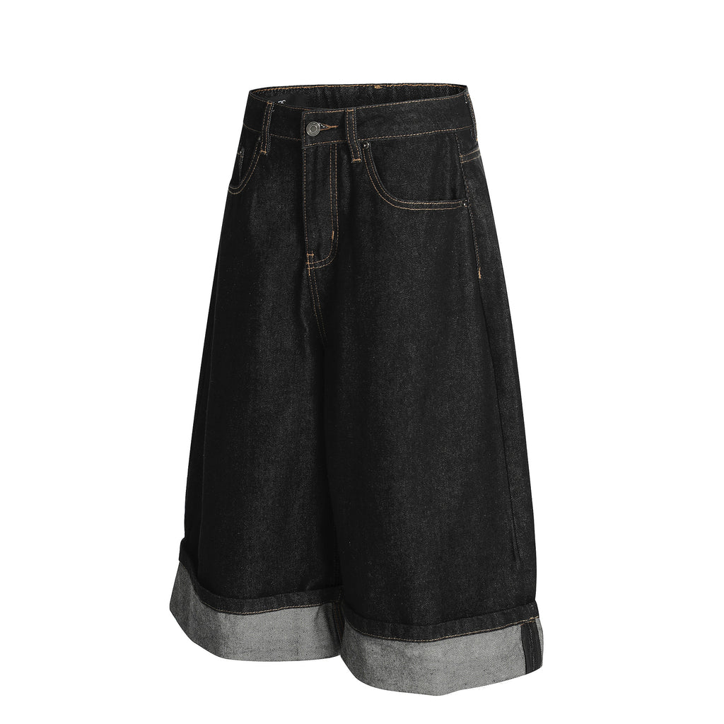 Mens Washed Black Cropped Jeans