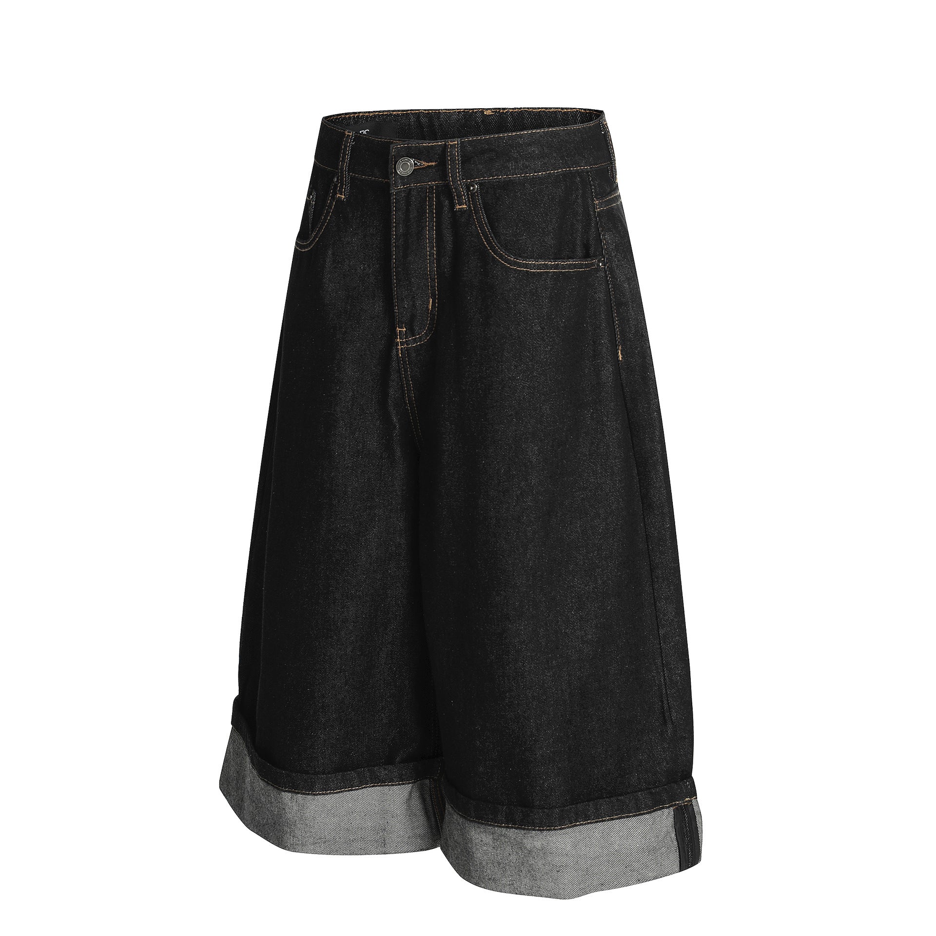 Mens Washed Black Cropped Jeans
