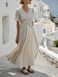 Women's Large Loose Striped Print Dress