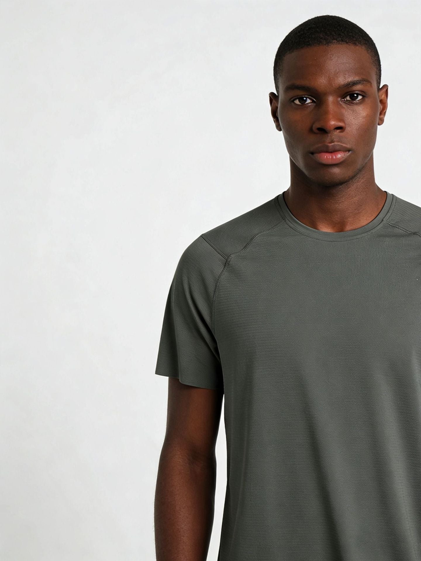 Summer T-Shirt Short-Sleeved Men's Seamless Ice Silk Breathable Quick-Drying Sun Protection Anti-Un Pure Color Youth Sports Round Neck T-Shirt for Men