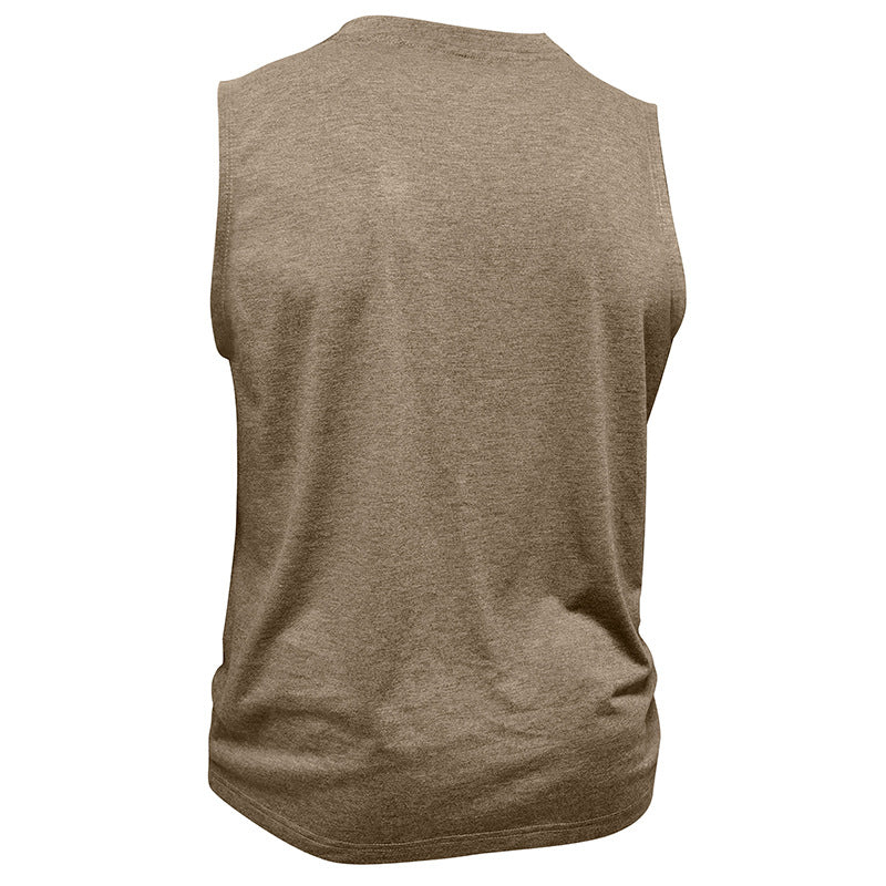 Men's Sleeveless Wide-Shoulder Tank Top Fitness Workout Top