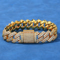 Hip-hop Diamond Cuban Chain Zircon Bracelet for Men