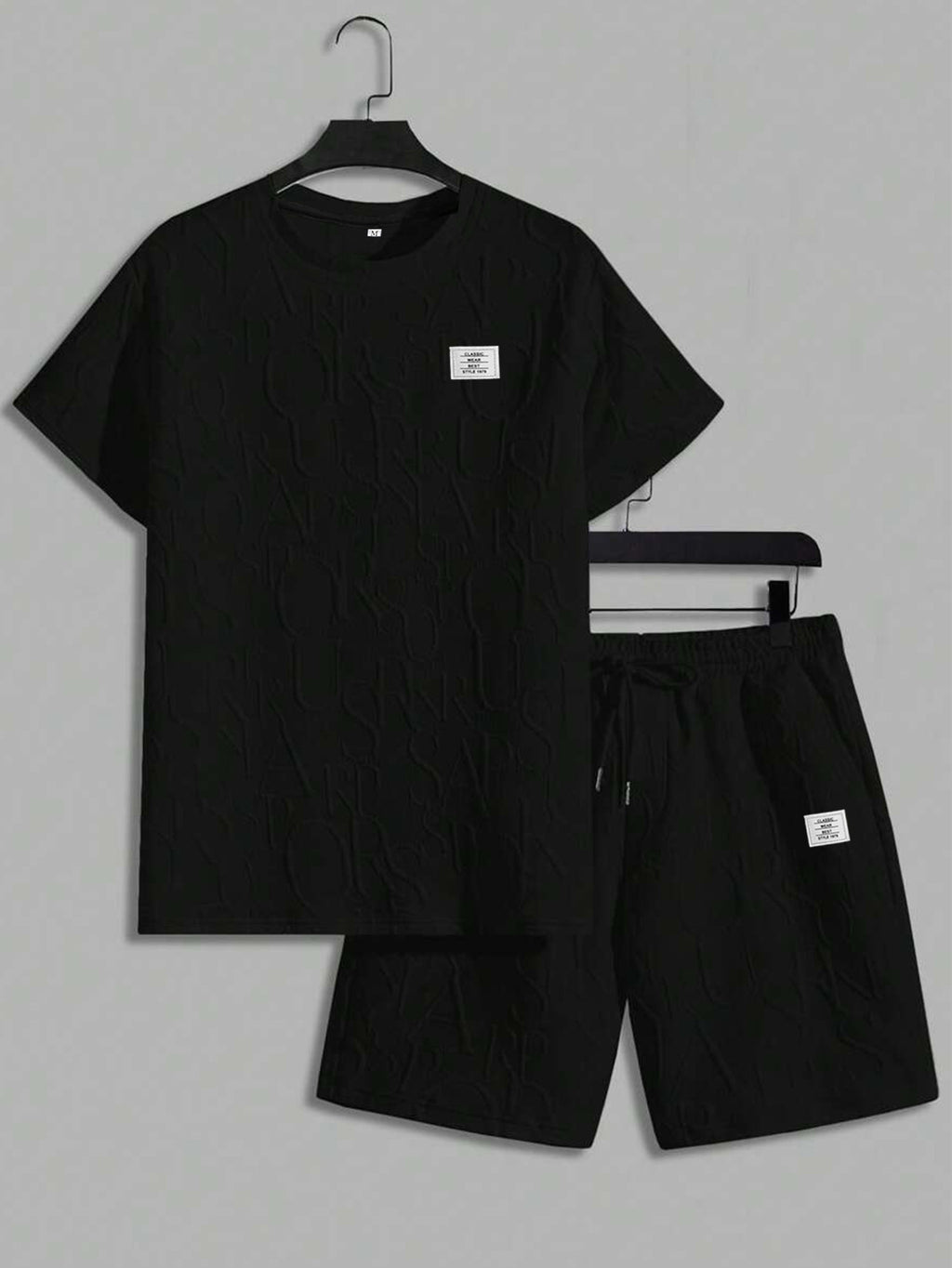 Jacquard Short-sleeved suit Knitted Men