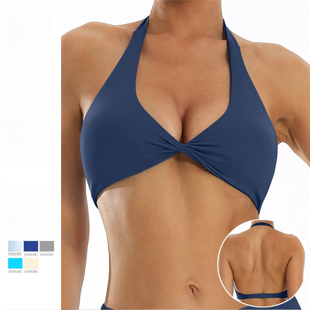 Women's Breathable Halter Neck Yoga Sports Bra